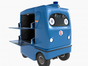 Japanese delivery robot Deliro with downward opening doors 3D Model