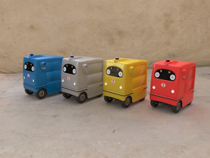 Japanese delivery robot Deliro with downward opening doors 3D Model