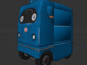 Japanese delivery robot Deliro with downward opening doors 3D Model