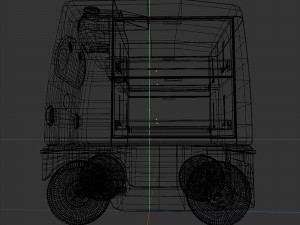 Japanese delivery robot Deliro with downward opening doors 3D Model