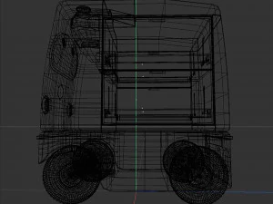 Japanese delivery robot Deliro with downward opening doors 3D Model