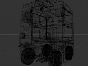 Japanese delivery robot Deliro with downward opening doors 3D Model