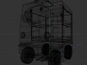 Japanese delivery robot Deliro with downward opening doors 3D Model