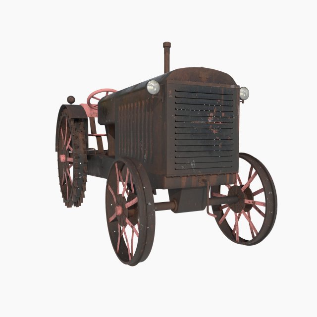 Old rusty tractor Modèle 3D .c4d .max .obj .3ds .fbx .stl .blend 