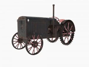 Oude roestige tractor 3D Model