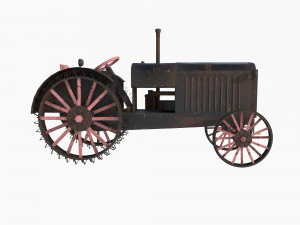 Oude roestige tractor 3D Model