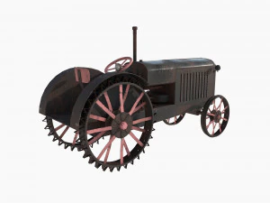 Oude roestige tractor 3D Model