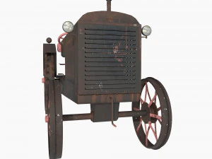 Oude roestige tractor 3D Model