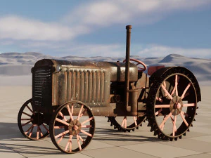 Oude roestige tractor 3D Model