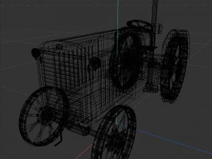Oude roestige tractor 3D Model