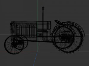 Oude roestige tractor 3D Model