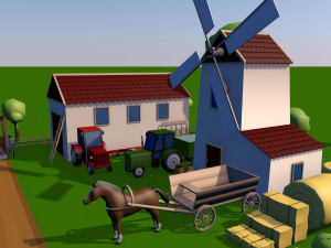 Farm asset collection Low-poly 3D Модель