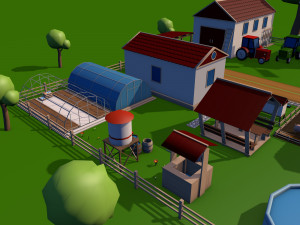Farm asset collection Low-poly 3D Модель