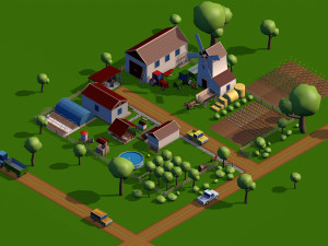 Farm asset collection Low-poly 3D Модель