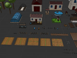 Farm asset collection Low-poly 3D Модель