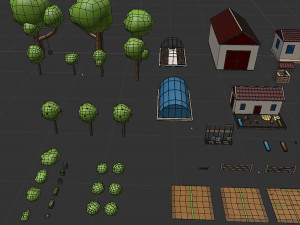 Farm asset collection Low-poly 3D Модель