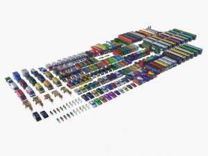 Mega collection auto low poly 3D Model