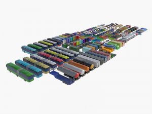 Mega collection auto low poly 3D Model