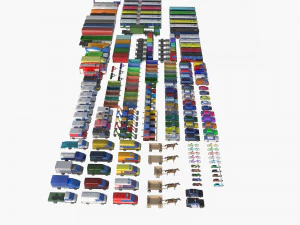 Mega collection auto low poly 3D Model