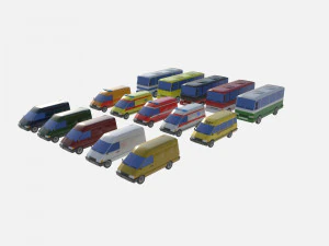 Mega collection auto low poly 3D Model