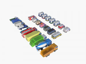 Mega collection auto low poly 3D Model