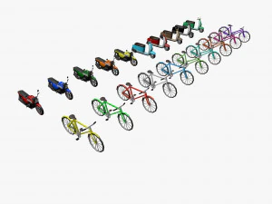 Mega collection auto low poly 3D Model