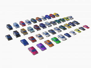Mega collection auto low poly 3D Model
