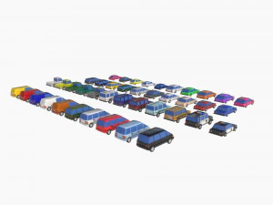 Mega collection auto low poly 3D Model