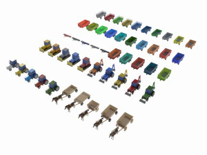 Mega collection auto low poly 3D Model