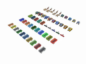 Mega collection auto low poly 3D Model