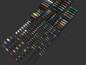 Mega collection auto low poly 3D Model