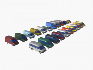 Set of light-duty cars 3D 모델