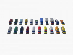 Set of light-duty cars 3D 모델