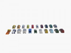 Set of light-duty cars 3D 모델