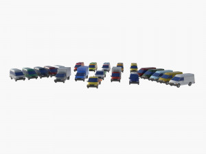 Set of light-duty cars 3D 모델