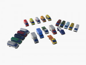 Set of light-duty cars 3D 모델