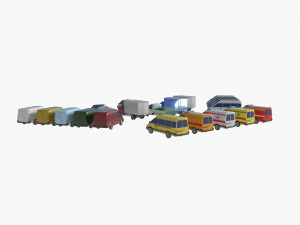 Set of light-duty cars 3D 모델