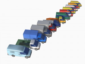 Set of light-duty cars 3D 모델