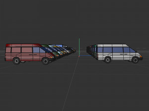 Set of light-duty cars 3D 모델