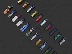 Set of light-duty cars 3D 모델