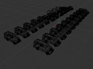 Set of light-duty cars 3D 모델