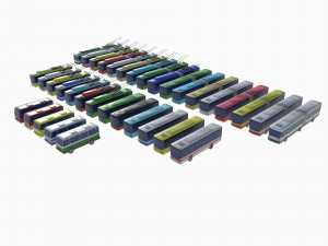 Bus set 3D Model