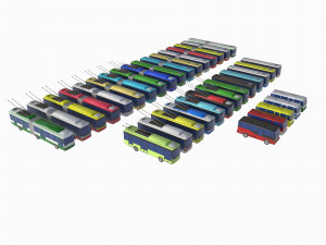 Bus set 3D Model