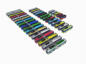 Bus set 3D Model