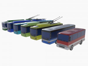 Bus set 3D Model