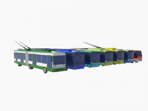 Bus set 3D Model