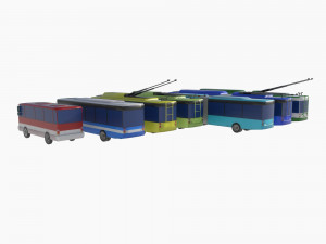Bus set 3D Model