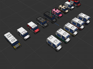 Set of special equipment vans Model 3D
