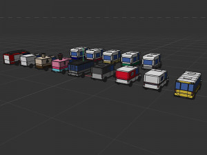 Set of special equipment vans Model 3D