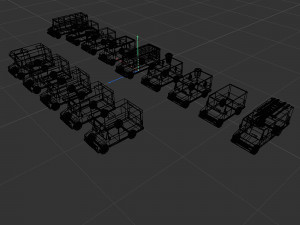 Set of special equipment vans Model 3D